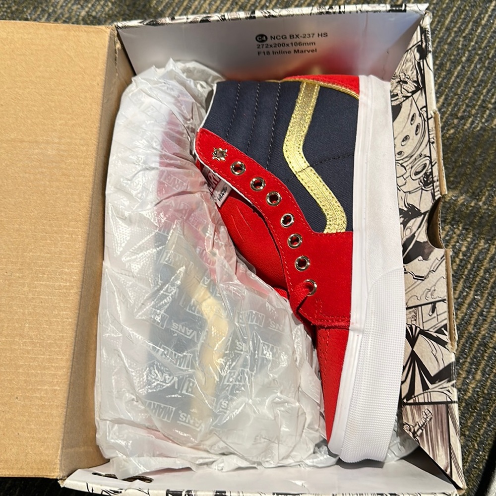 Captain Marvel high top vans